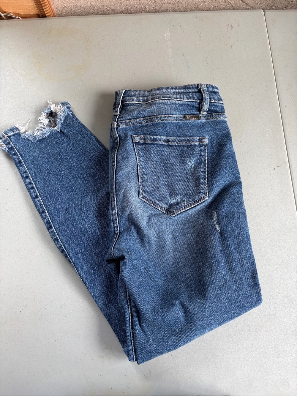 Women's Mid Blue Distressed Skinny Jeans